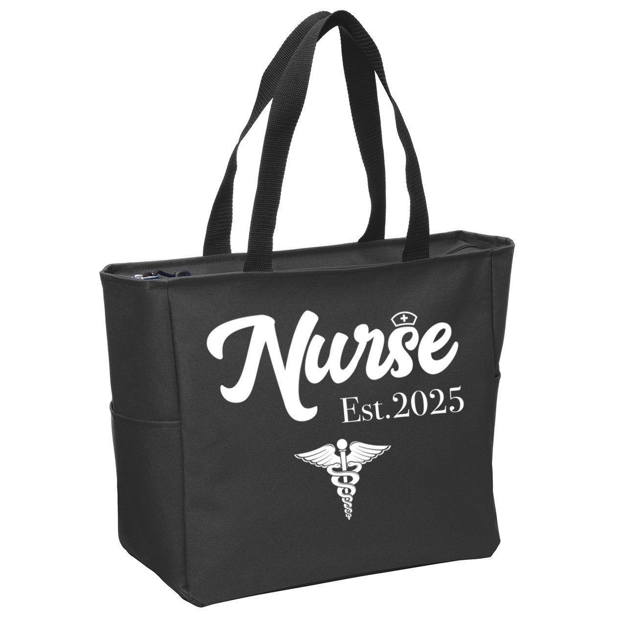 New Nurse Est 2025 RN Nursing School Graduation Graduate BSN Zip Tote Bag