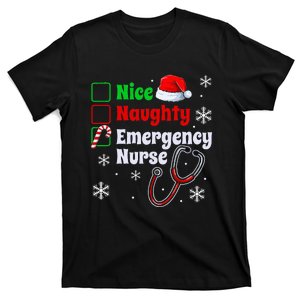 Nice Naughty Emergency Nurse Christmas T-Shirt