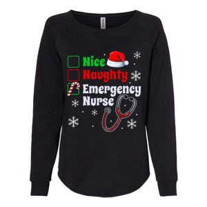 Nice Naughty Emergency Nurse Christmas Womens California Wash Sweatshirt