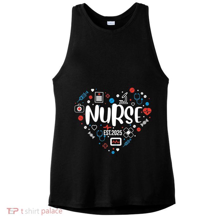 New Nurse Est 2025 Rn Nursing School Graduation Graduate Bsn Ladies PosiCharge Tri-Blend Wicking Tank