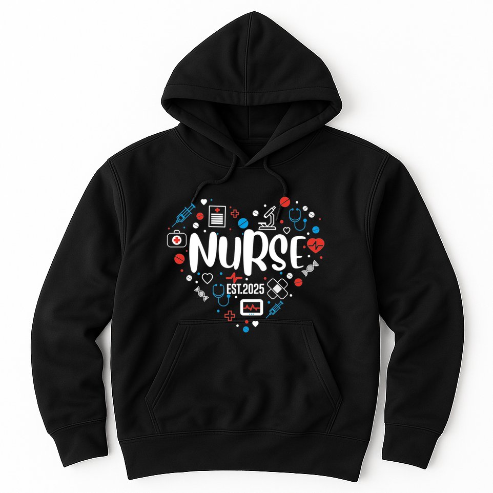 New Nurse Est 2025 Rn Nursing School Graduation Graduate Bsn Hoodie