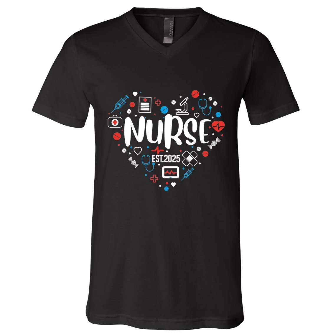 New Nurse Est 2025 Rn Nursing School Graduation Graduate Bsn V-Neck T-Shirt