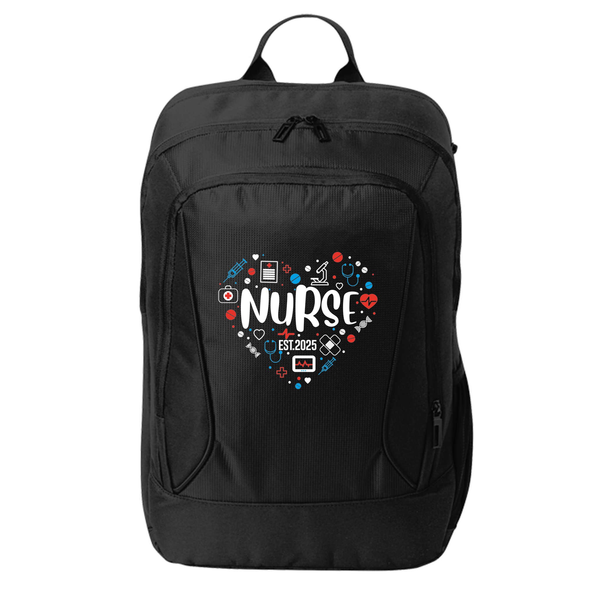 New Nurse Est 2025 Rn Nursing School Graduation Graduate Bsn City Backpack