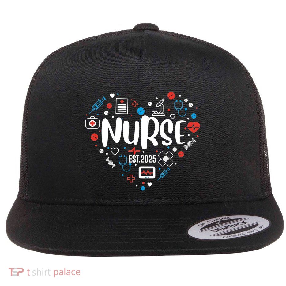 New Nurse Est 2025 Rn Nursing School Graduation Graduate Bsn Flatbill Hat
