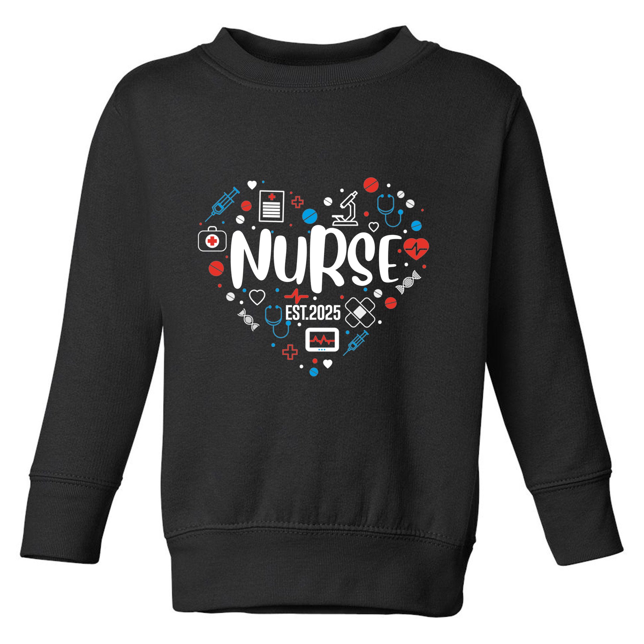 New Nurse Est 2025 Rn Nursing School Graduation Graduate Bsn Toddler Sweatshirt