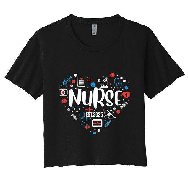 New Nurse Est 2025 Rn Nursing School Graduation Graduate Bsn Crop Top