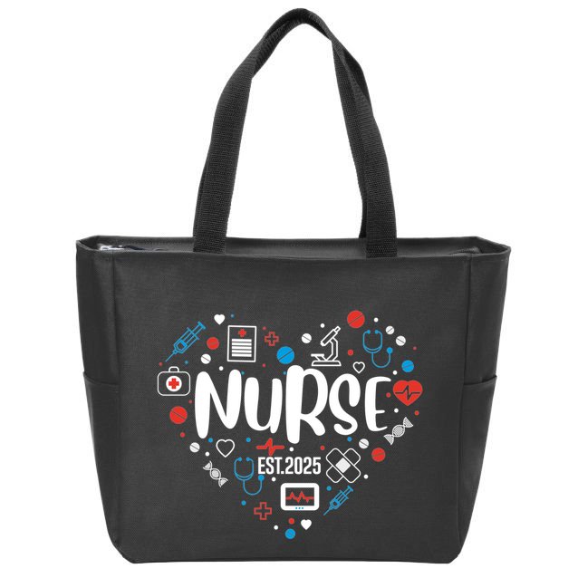 New Nurse Est 2025 Rn Nursing School Graduation Graduate Bsn Zip Tote Bag