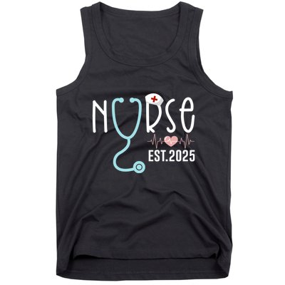 New Nurse Est 2025 Rn Nursing School Graduation Graduate Bsn Tank Top