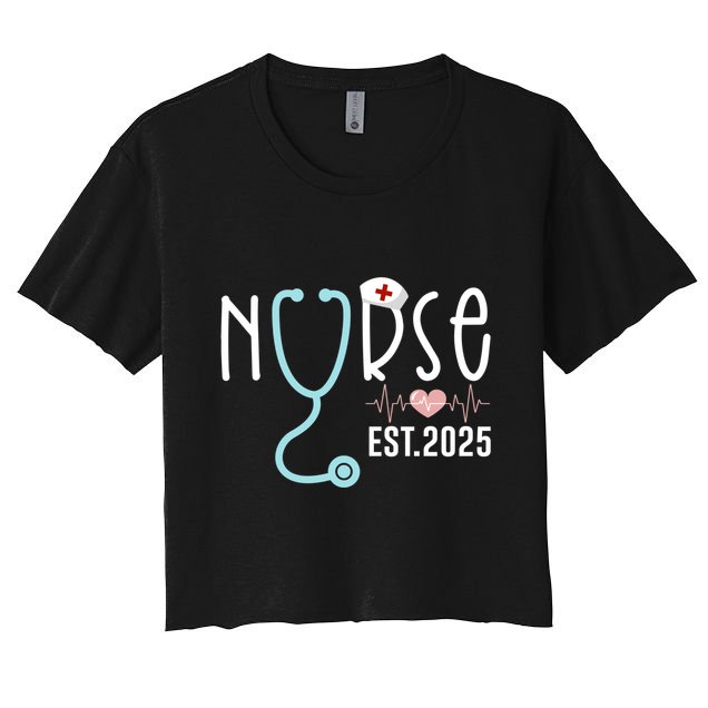 New Nurse Est 2025 Rn Nursing School Graduation Graduate Bsn Crop Top
