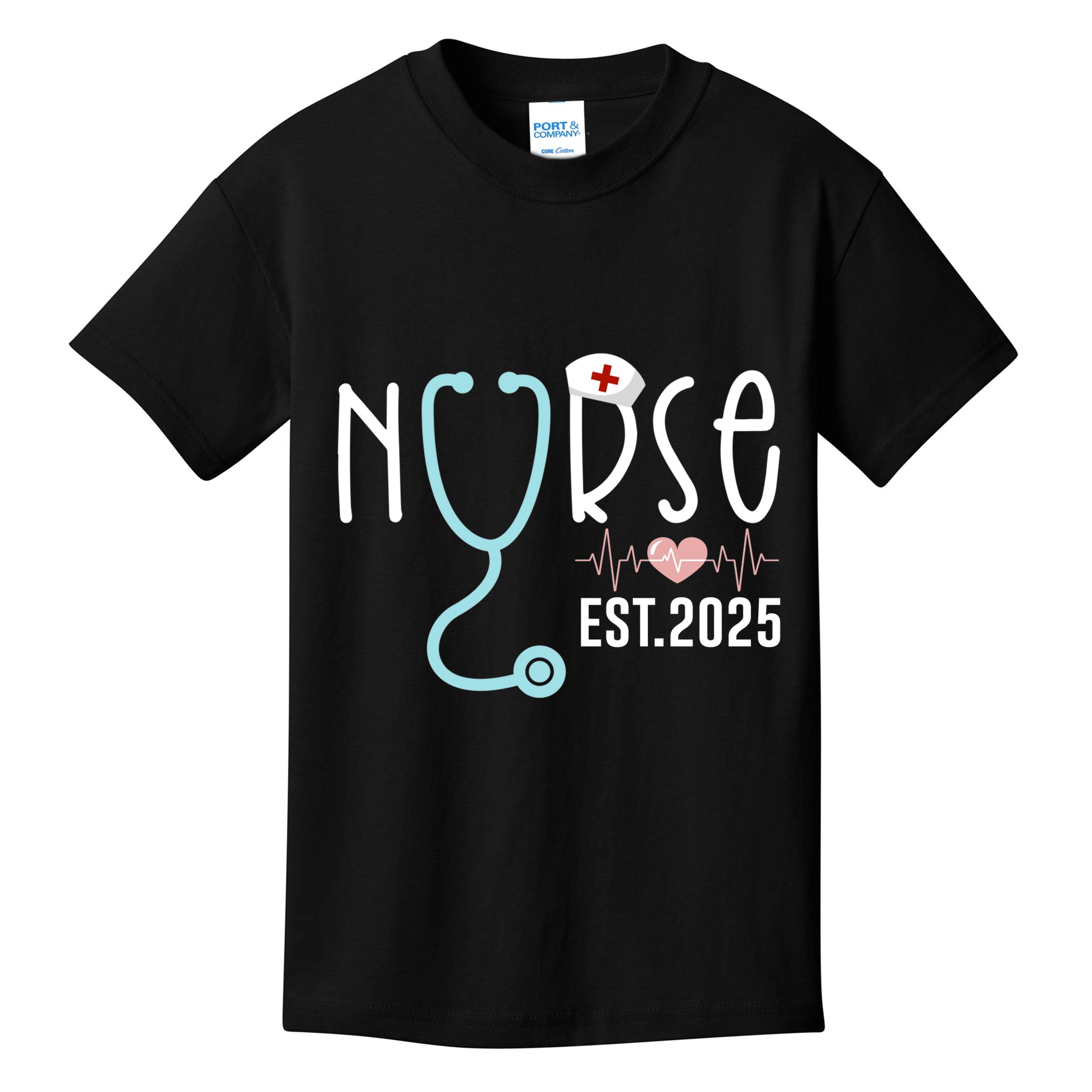 New Nurse Est 2025 Rn Nursing School Graduation Graduate Bsn Kids T-Shirt