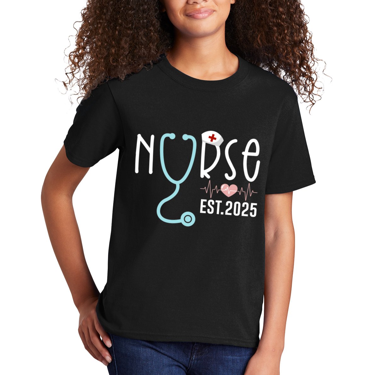 New Nurse Est 2025 Rn Nursing School Graduation Graduate Bsn Kids T-Shirt