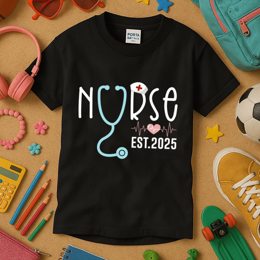 New Nurse Est 2025 Rn Nursing School Graduation Graduate Bsn Kids T-Shirt