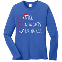 Nice Naughty Er Nurse Christmas List Santa Claus Xmas Meaningful Gift Ladies Long Sleeve Shirt