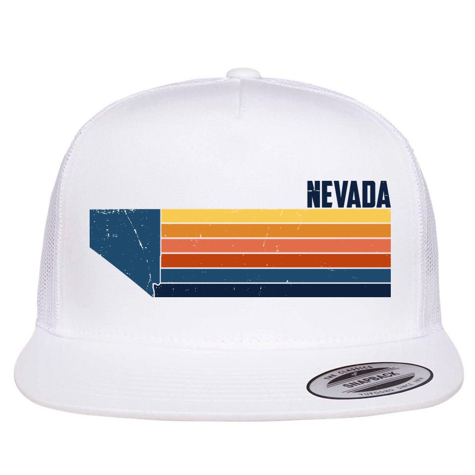 Retro Vintage Nevada Flat Bill Trucker Hat