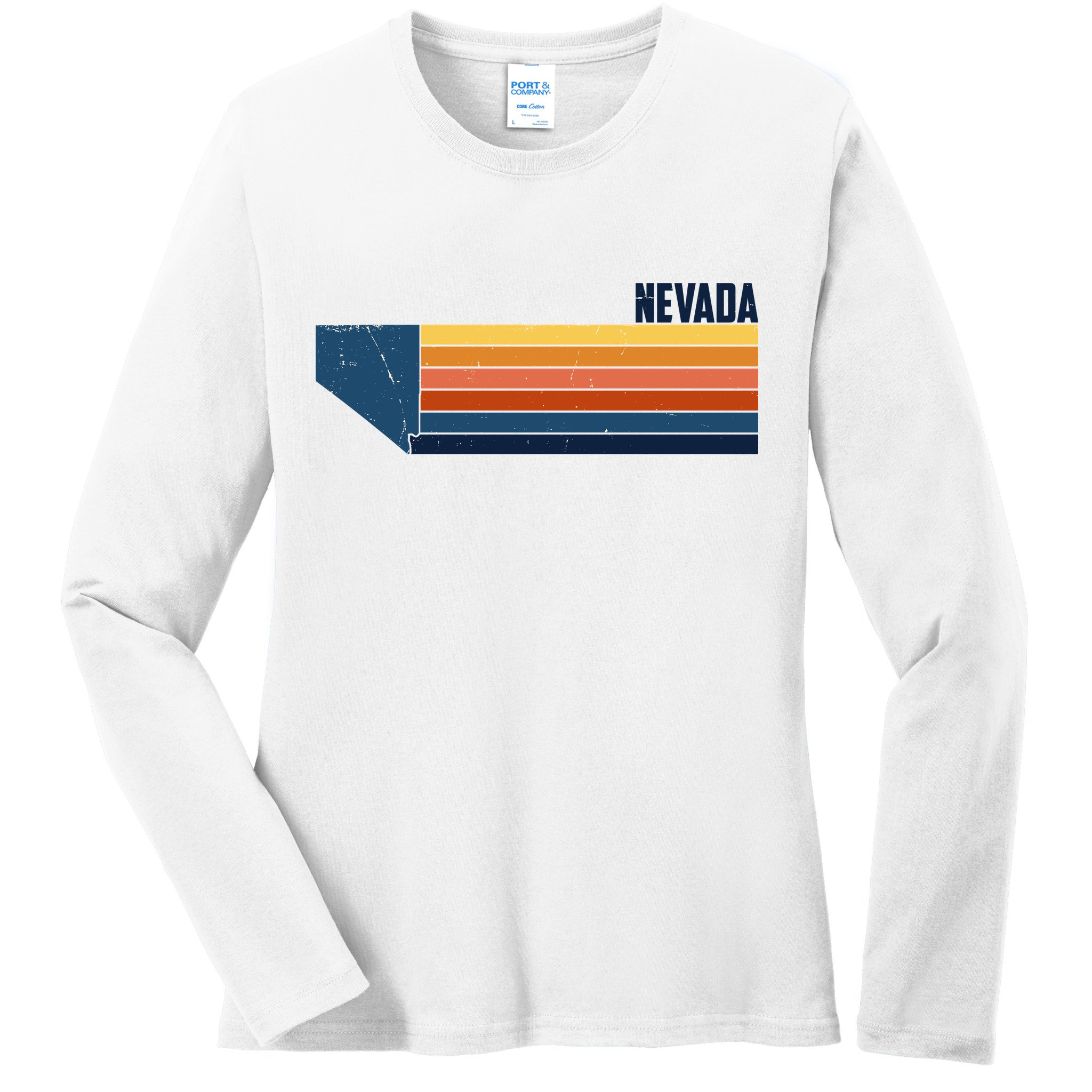 Retro Vintage Nevada Ladies Long Sleeve Shirt