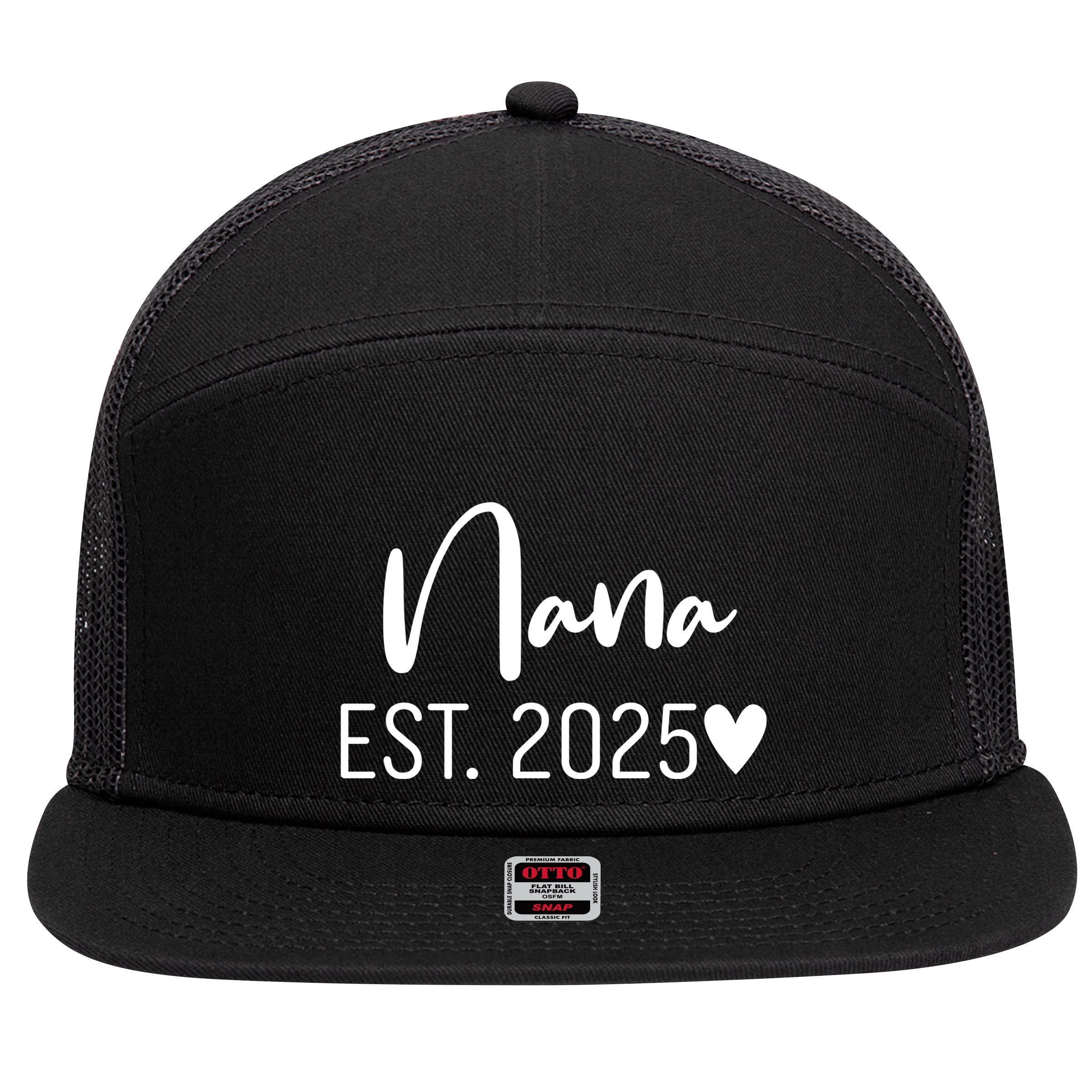 New Nana Est. 2025 7 Panel Mesh Trucker Snapback Hat
