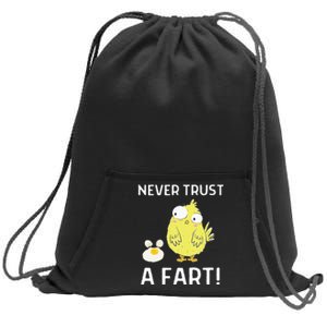 NeverTrustAFartFunnyChickenEggOutfit Sweatshirt Cinch Pack Bag