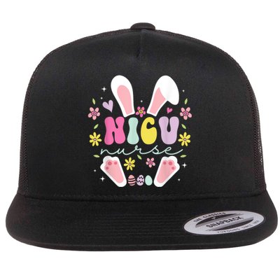 Nicu Nurse Easter Bunny Nicu Nursing Easter Day Flat Bill Trucker Hat