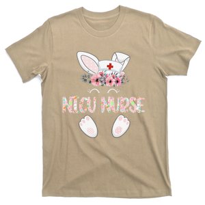 NICU Nurse Easter Nurse Floral Bunny T-Shirt