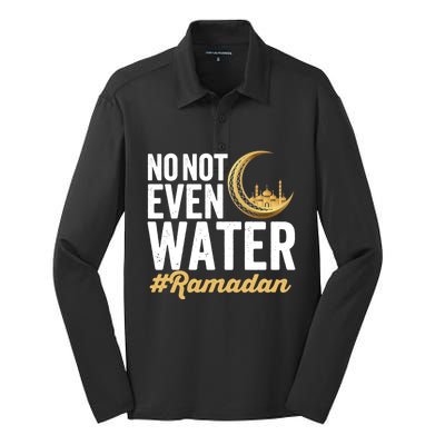 No Not Even Water Ramadan Mubarak Gift Silk Touch Performance Long Sleeve Polo