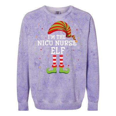 Nicu Nurse Elf Xmas Group Matching Im The Nicu Nurse Elf Cool Gift Colorblast Crewneck Sweatshirt