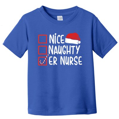 Naughty Nice Er Nurse Christmas Pajamas Funny Santa Hat Gift Toddler T-Shirt