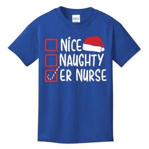 Naughty Nice Er Nurse Christmas Pajamas Funny Santa Hat Gift Kids T-Shirt