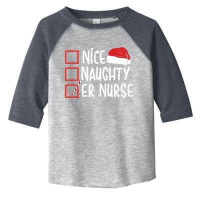 Naughty Nice Er Nurse Christmas Pajamas Funny Santa Hat Gift Toddler Fine Jersey T-Shirt