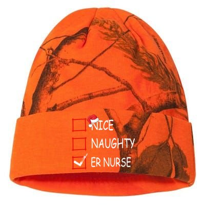 Nice Naughty Er Nurse Check List Er Nurse Christmas Gift Kati Licensed 12" Camo Beanie