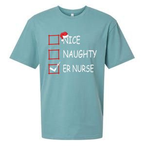 Nice Naughty Er Nurse Check List Er Nurse Christmas Gift Sueded Cloud Jersey T-Shirt