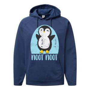 Noot Noot Funny Penguin Bird Sound Christmas Winter Penguin Gift Performance Fleece Hoodie