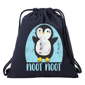 Noot Noot Funny Penguin Bird Sound Christmas Winter Penguin Gift Drawstring Bag