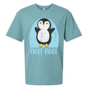 Noot Noot Funny Penguin Bird Sound Christmas Winter Penguin Gift Sueded Cloud Jersey T-Shirt