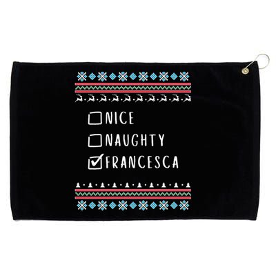 Nice Naughty Francesca Christmas Ugly Sweater Grommeted Golf Towel