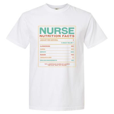 Nurse Nutrition Facts Funny Nursing Humor Rn Profession Cool Gift Garment-Dyed Heavyweight T-Shirt