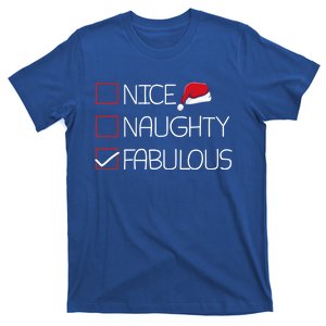 Nice Naughty Fabolous Christmas Pajama Funny Humor Xmas List Gift T-Shirt