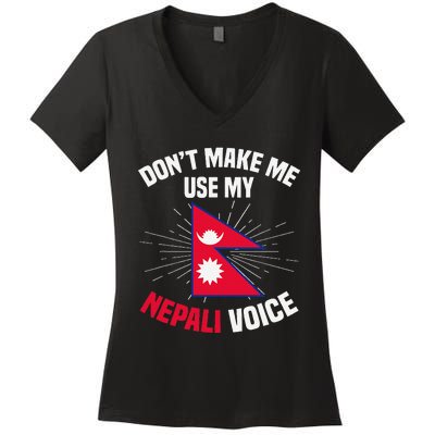 Nepal Nepali Flag Women's V-Neck T-Shirt