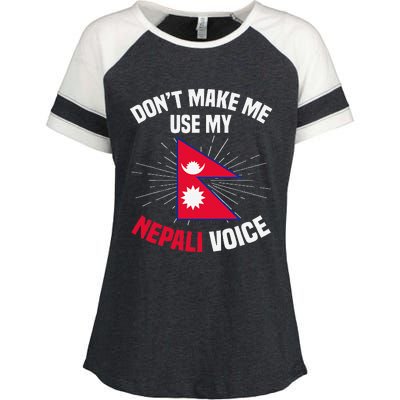 Nepal Nepali Flag Enza Ladies Jersey Colorblock Tee