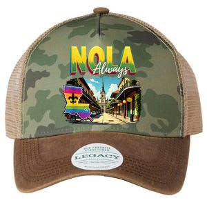 Nola Never Forget New Orleans Always Support Nola Always Legacy Tie Dye Trucker Hat