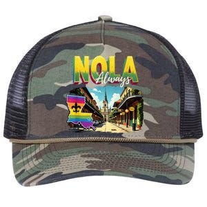 Nola Never Forget New Orleans Always Support Nola Always Retro Rope Trucker Hat Cap