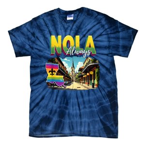 Nola Never Forget New Orleans Always Support Nola Always Tie-Dye T-Shirt