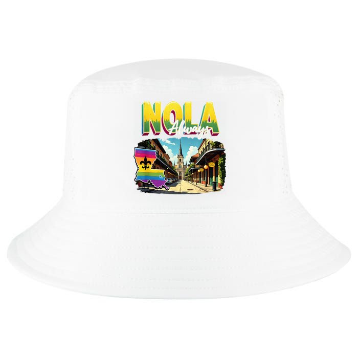 Nola Never Forget New Orleans Always Support Nola Always Cool Comfort Performance Bucket Hat