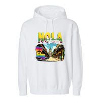 Nola Never Forget New Orleans Always Support Nola Always Garment-Dyed Fleece Hoodie