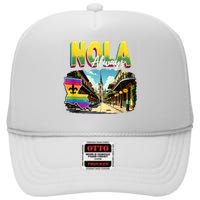 Nola Never Forget New Orleans Always Support Nola Always High Crown Mesh Back Trucker Hat