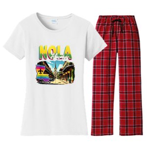 Nola Never Forget New Orleans Always Support Nola Always Women's Flannel Pajama Set