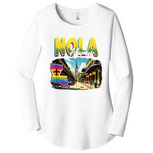 Nola Never Forget New Orleans Always Support Nola Always Women's Perfect Tri Tunic Long Sleeve Shirt