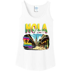 Nola Never Forget New Orleans Always Support Nola Always Ladies Essential Tank