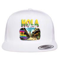 Nola Never Forget New Orleans Always Support Nola Always Flat Bill Trucker Hat