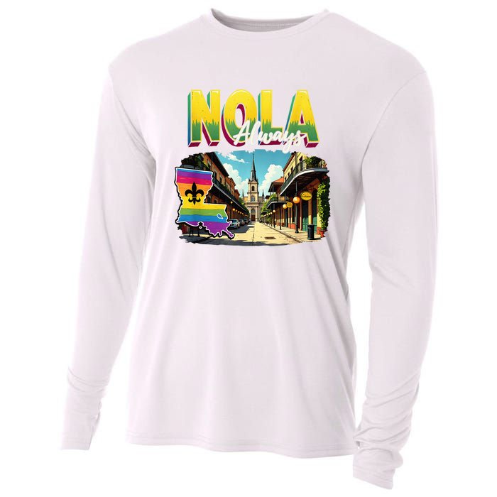 Nola Never Forget New Orleans Always Support Nola Always Cooling Performance Long Sleeve Crew