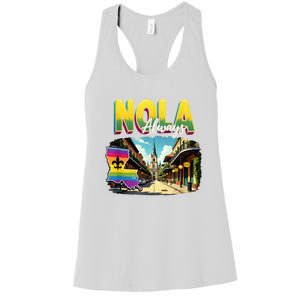 Nola Never Forget New Orleans Always Support Nola Always Women's Racerback Tank